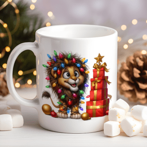 Jolly leeuw kerst mok