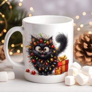 Jolly kat kerst mok