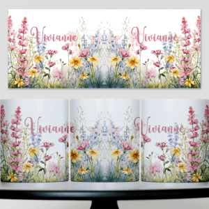 Bloemen mok met naam