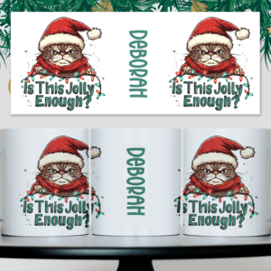 Grumpy cat kerstmok met naam