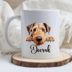 Airedale Terrier mok met naam