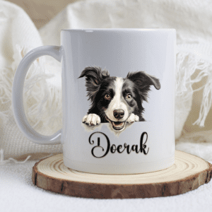 Bordercollie mok met naam