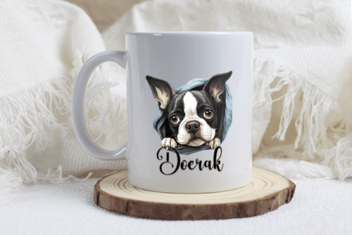 Bostonterriër mok met naam