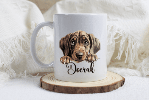 Plott hound mok met naam