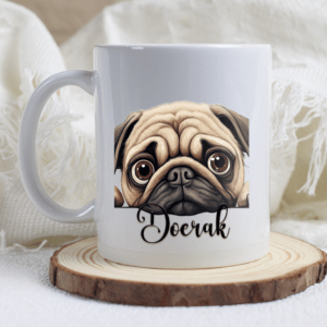 Mops hond mok met naam