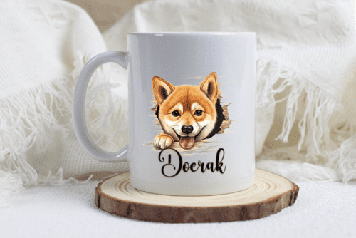 Shiba mok met naam