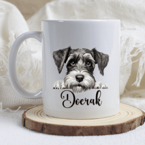 Schnauzer mok met naam