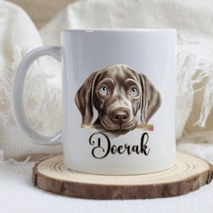 Weimarse staande hond mok met naam