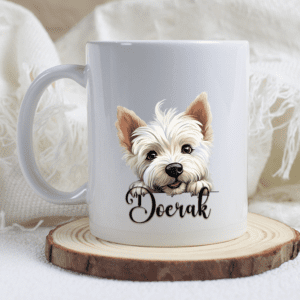 West Highland white terrier mok met naam