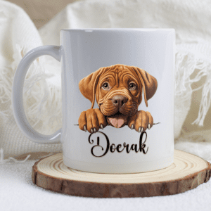 Bordeauxdog mok met naam