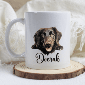 Flat-coated retriever mok met naam