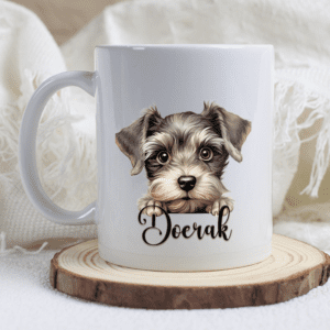 Dwergschnauzer mok met naam