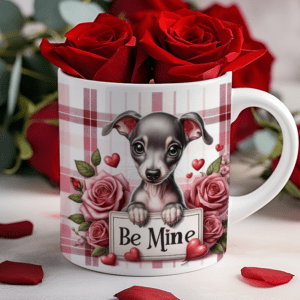 Valentijnsdag mok "Be Mine" Whippet