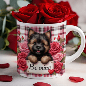 Valentijnsdag mok "Be Mine" Yorkshire Terrier