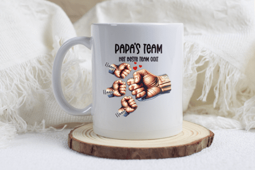 Vaderdag mok Papa's Team - 1 t/m 5 kinderen - Afbeelding 3
