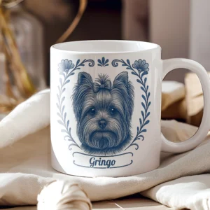 Delfstblauw mok Yorkshire terriër / Yorkie met naam