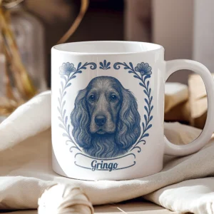 Delfstblauw mok Cocker spaniël met naam